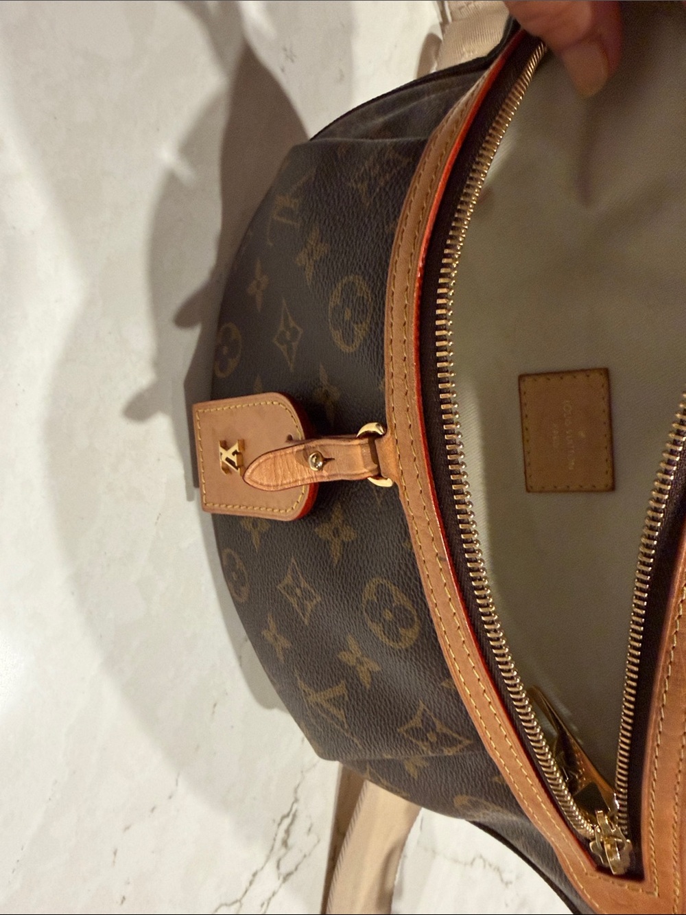 Louis Vuitton Monogram Canvas Belt Bag in Brown with Tan Trim - Picture 3 of 4